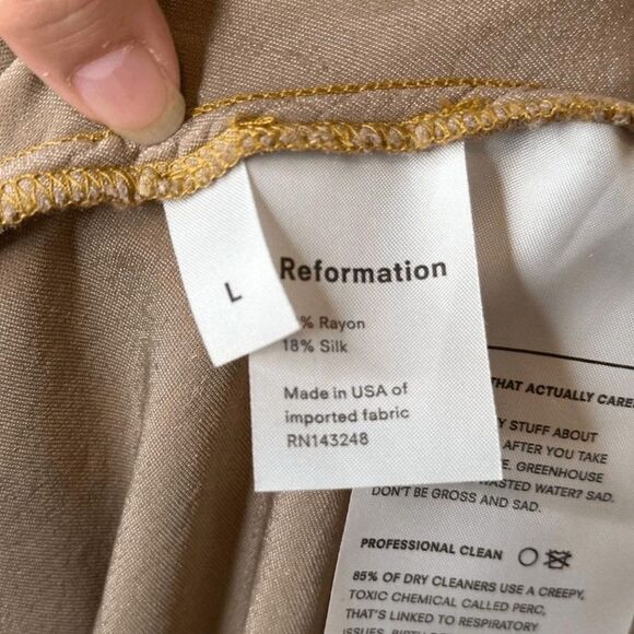 Reformation Gold Velvet Silk Sleeveless Larson Slip Dress Sz L Whimsygoth Formal - Picture 7 of 8